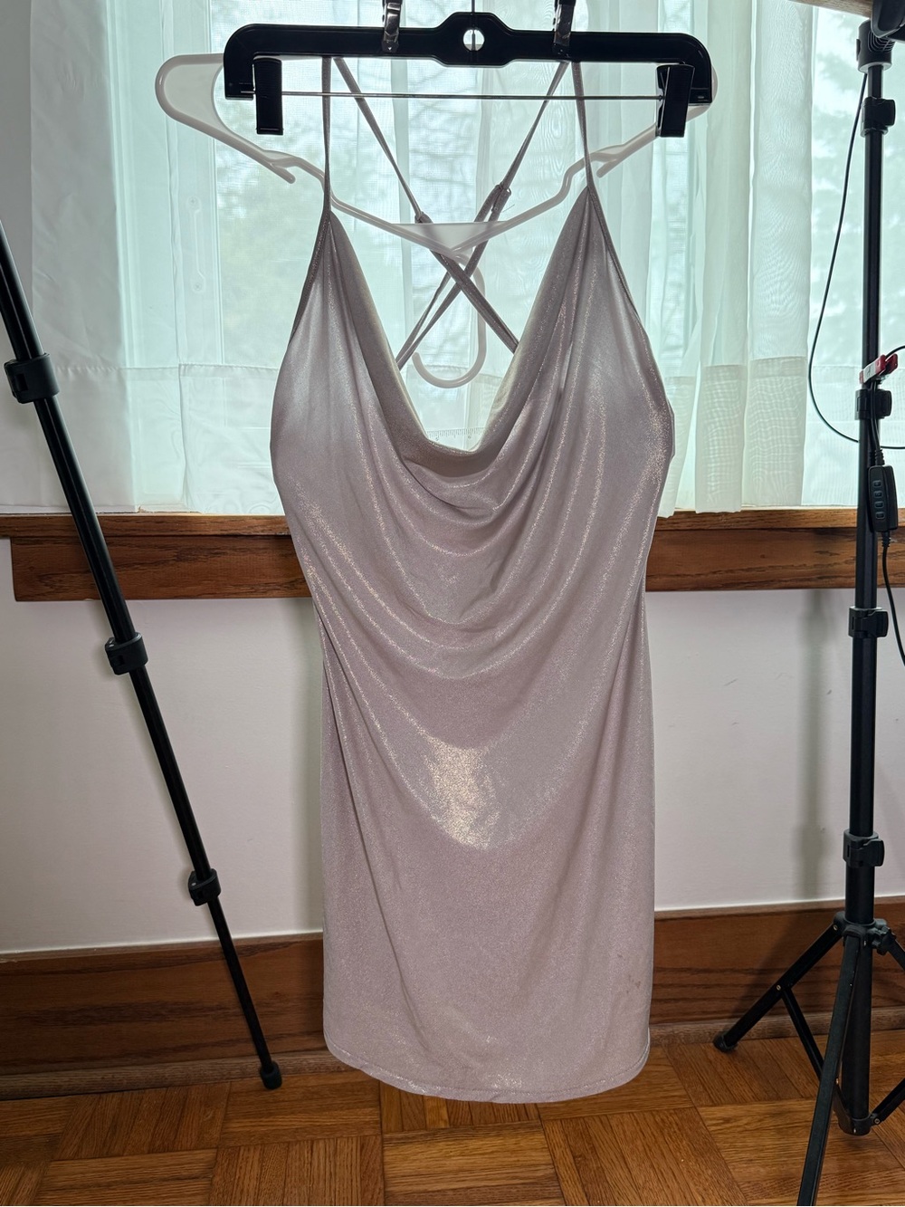 Forever 21 Shimmer Cowl Slip Dress - taupe gold